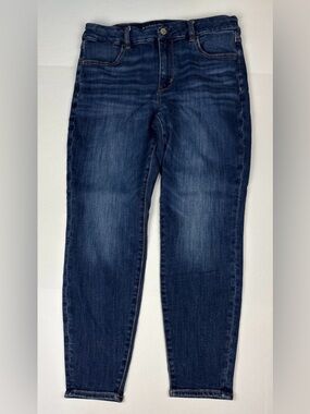 American Eagle Women Size 12 Short Jeans Curvy Jegging Blue Denim Stretch Skinny